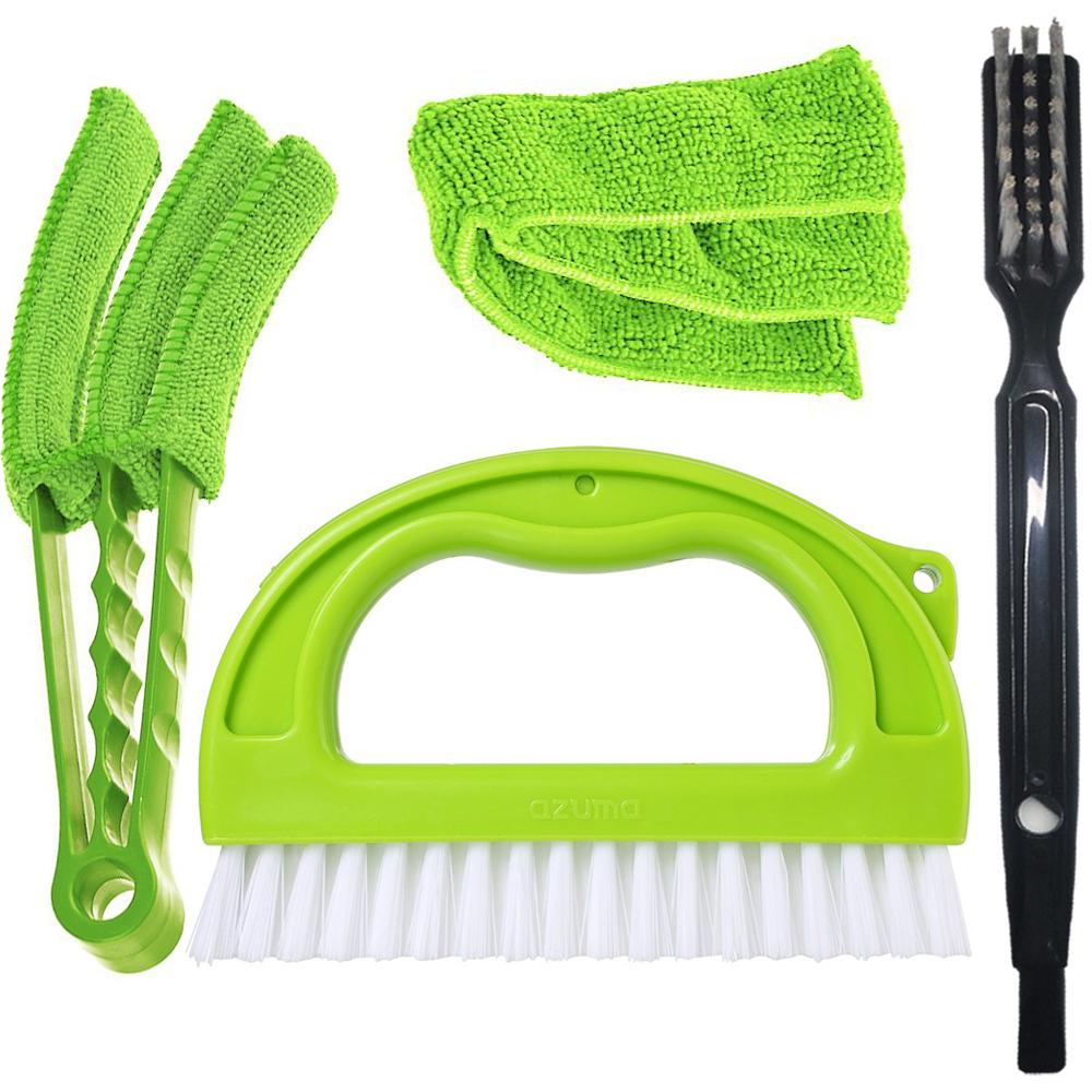  Sosmar Set of 4 Tile Grout Brushes, Microfiber Window Blind Duster / Cleaner, Kitchen Bathroom Deep Cleaning Set